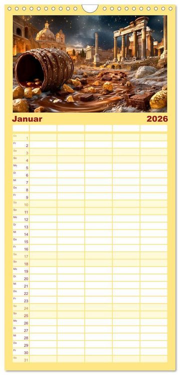 Produktbild: Familienplaner 2026 - S&uuml;&szlig;e Skyline Symphonie mit 5 Spalten (Wandkalender, 21 x 45 cm) CALVENDO