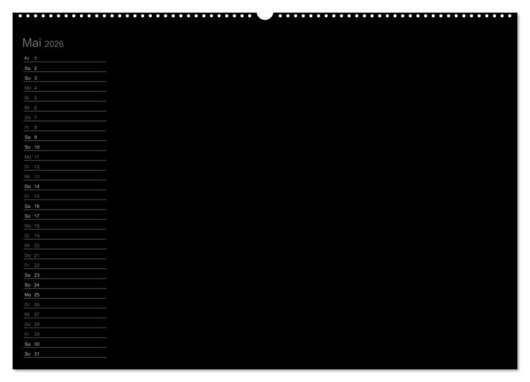 Produktbild: Bastel-Geburtstagskalender schwarz / Geburtstagskalender (Wandkalender 2026 DIN A2 quer), CALVENDO Monatskalender