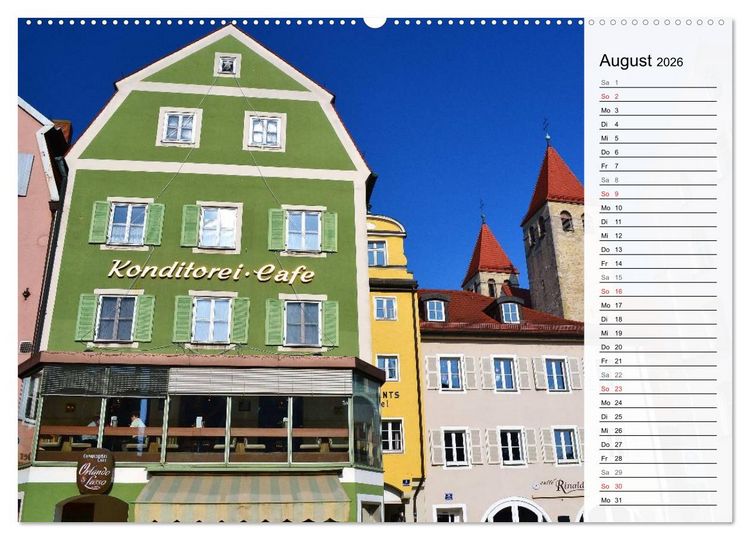 Produktbild: Die Farben von REGENSBURG (hochwertiger Premium Wandkalender 2026 DIN A2 quer), Kunstdruck in Hochglanz