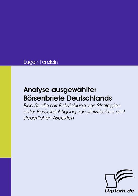 Produktbild: Analyse ausgew&auml;hlter B&ouml;rsenbriefe Deutschlands