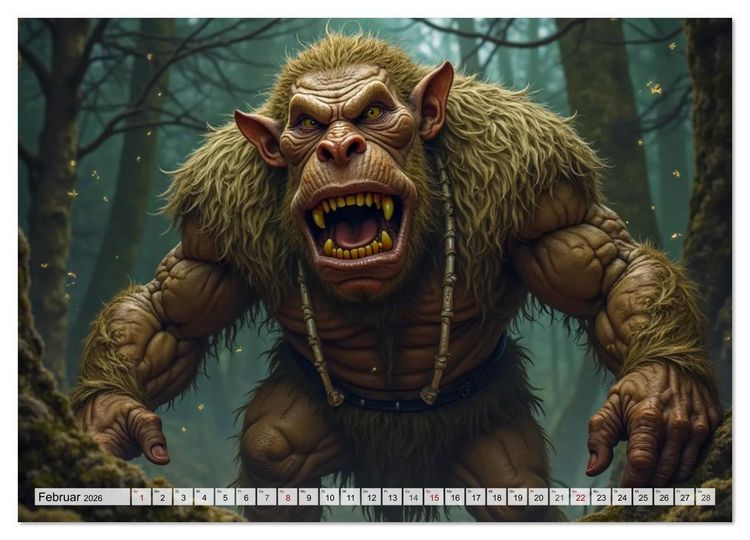 Produktbild: Trolle - Skandinaviens geheime Herrscher (Wandkalender 2026 DIN A4 quer), CALVENDO Monatskalender