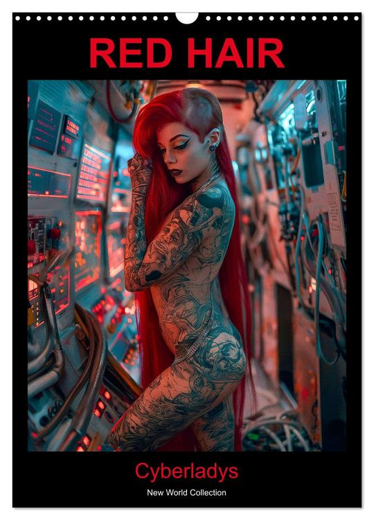 Produktbild: RED HAIR - Cyberladys (Wandkalender 2026 DIN A3 hoch), CALVENDO Monatskalender