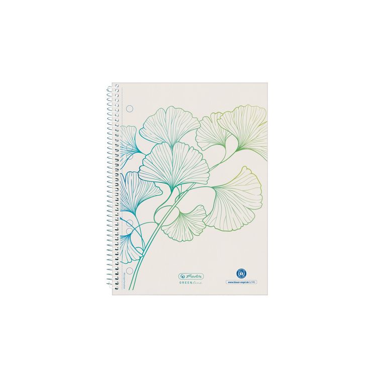 Produktbild: Herlitz Spiralblock A5 70 Blatt kariert GREENline Ginkgo
