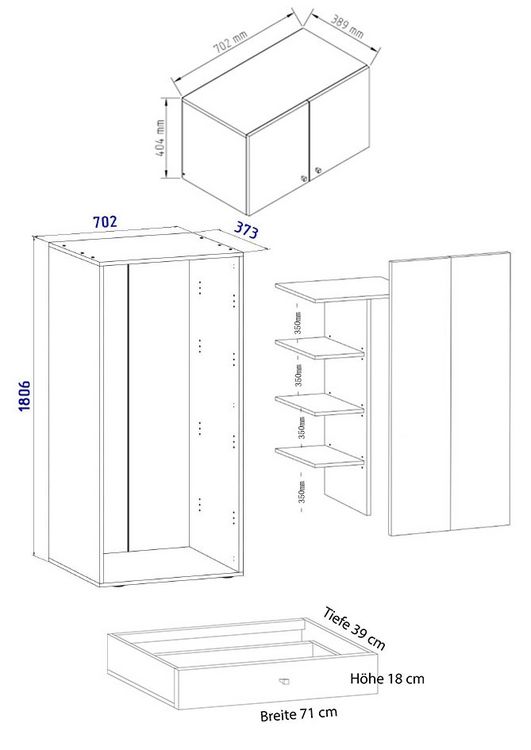 Produktbild: Holz Besenschrank Staubsauger Putzschrank Vandol