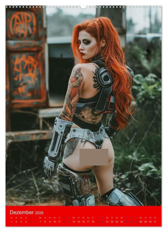 Produktbild: RED HAIR - Cyberladys (hochwertiger Premium Wandkalender 2026 DIN A2 hoch), Kunstdruck in Hochglanz