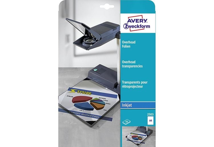 Produktbild: AVERY Zweckform Overheadfolien Inkjet transparent DIN A4 10 St&uuml;ck