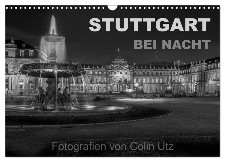 Produktbild: Stuttgart bei Nacht (Wandkalender 2026 DIN A3 quer), CALVENDO Monatskalender