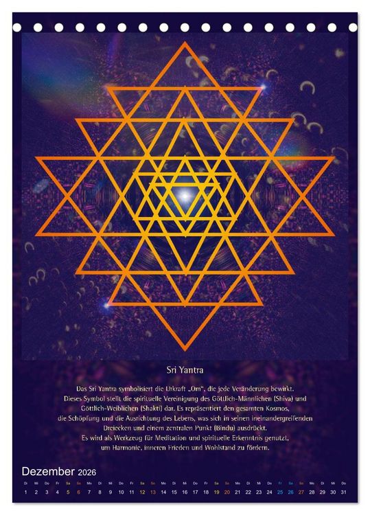 Produktbild: Heilige Geometrie und Bilder der Neuen Zeit (Tischkalender 2026 DIN A5 hoch), CALVENDO Monatskalender