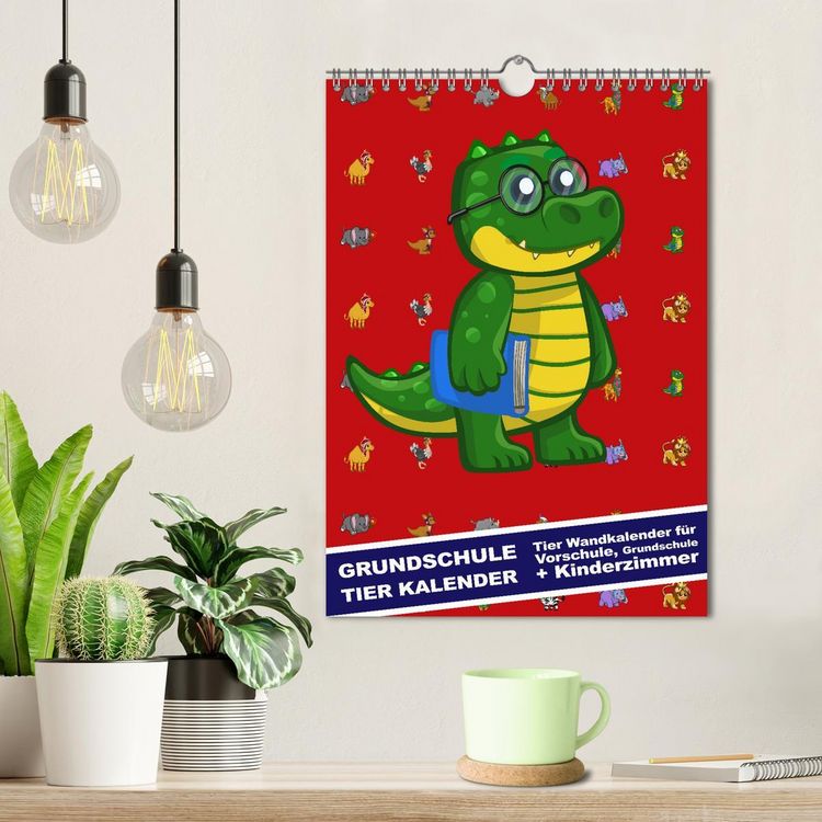 Produktbild: Grundschule Tier Kalender - Tier Wandkalender f&uuml;r Vorschule, Grundschule und Kinderzimmer (Wandkalender 2026 DIN A4 hoch), CALVENDO Monatskalender