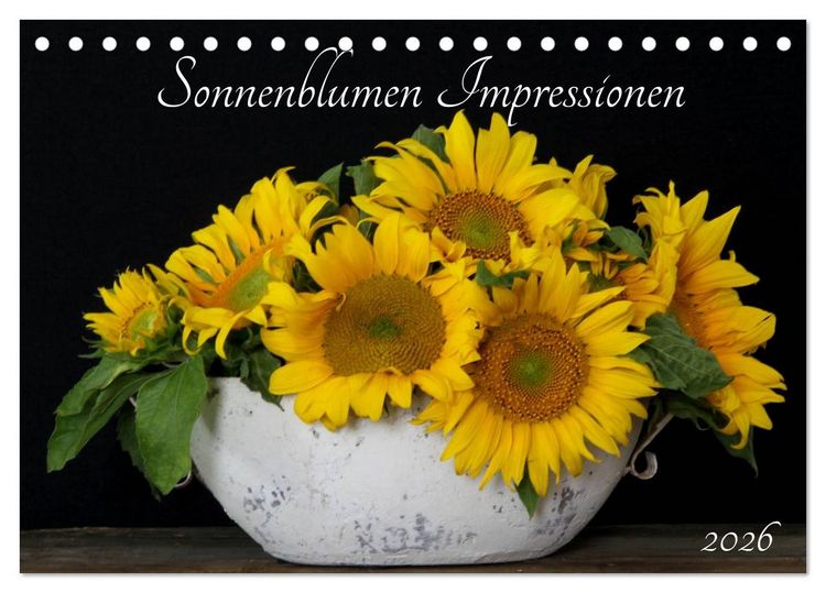 Produktbild: Sonnenblumen Impressionen (Tischkalender 2026 DIN A5 quer), CALVENDO Monatskalender