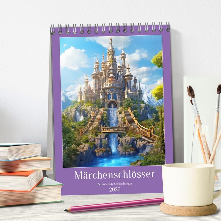 Produktbild: M&auml;rchenschl&ouml;sser - Bezaubernde Schlossburgen (Tischkalender 2026 DIN A5 hoch), CALVENDO Monatskalender