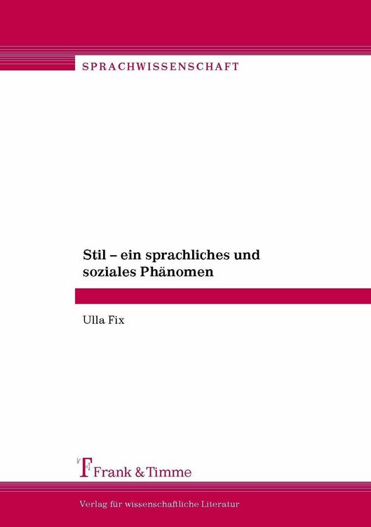 Produktbild: Stil - ein sprachliches und soziales Ph&auml;nomen