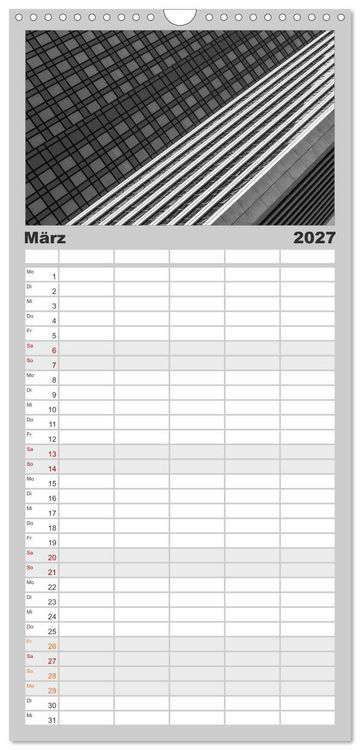 Produktbild: Familienplaner 2027 - Architektur - Fassaden im Detail 2027 mit 5 Spalten (Wandkalender, 21 x 45 cm) CALVENDO