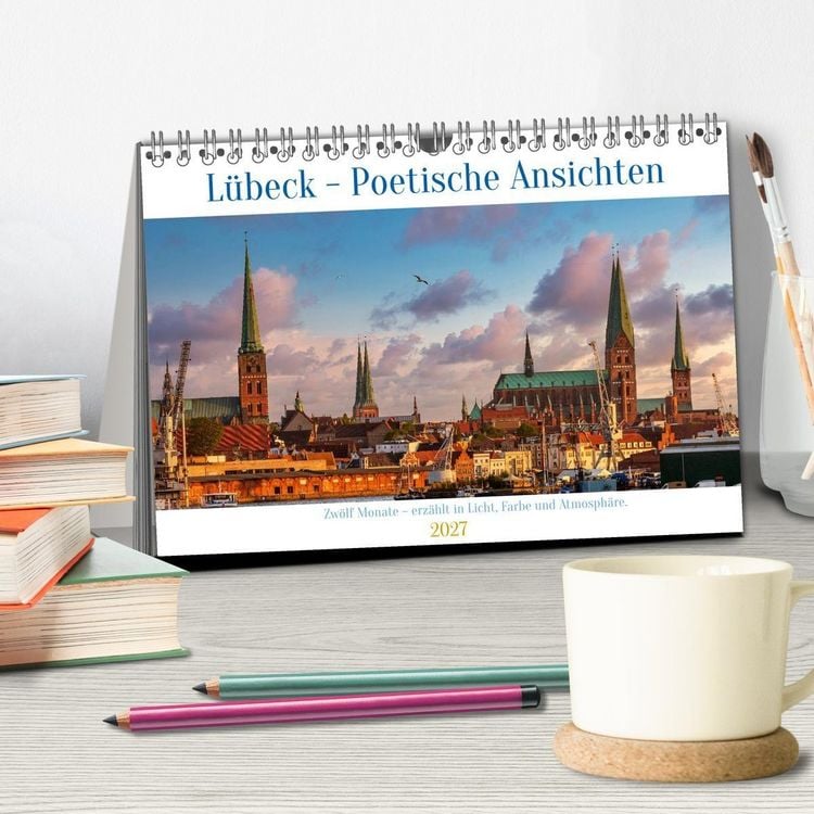 Produktbild: L&uuml;beck &ndash; Poetische Ansichten (Tischkalender 2027 DIN A5 quer), CALVENDO Monatskalender