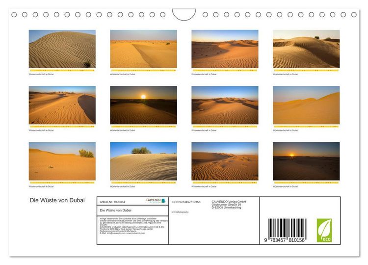 Produktbild: Die W&uuml;ste von Dubai (Wandkalender 2026 DIN A4 quer), CALVENDO Monatskalender