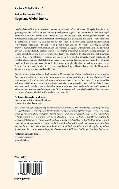 Produktbild: Hegel and Global Justice