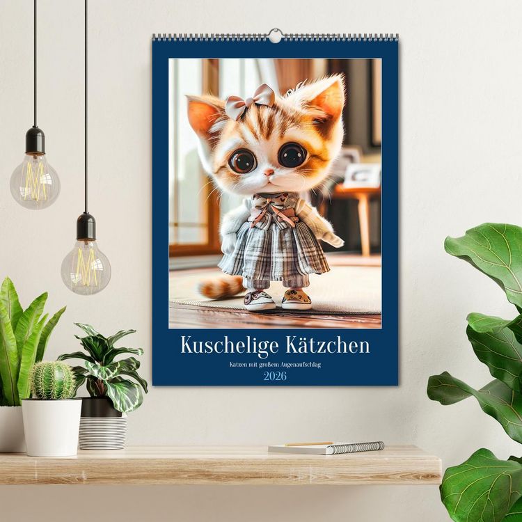 Produktbild: Kuschelige K&auml;tzchen - Katzen mit gro&szlig;em Augenaufschlag (Wandkalender 2026 DIN A2 hoch), CALVENDO Monatskalender