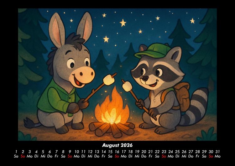 Produktbild: Huf & Rocco Abenteuer durchs Jahr 2026 Fotokalender DIN A3