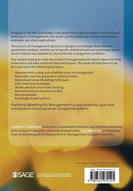 Produktbild: Statistical Modeling for Management