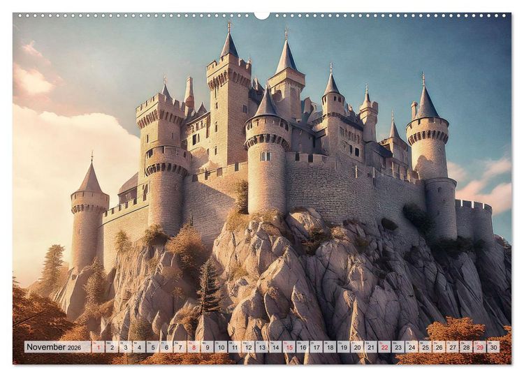 Produktbild: Romantische Ritterburgen (Wandkalender 2026 DIN A2 quer), CALVENDO Monatskalender