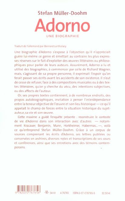 Produktbild: Adorno, une biographie