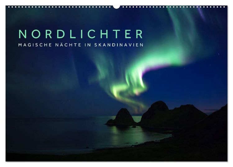 Produktbild: Nordlichter - Magische N&auml;chte in Skandinavien (Wandkalender 2026 DIN A2 quer), CALVENDO Monatskalender