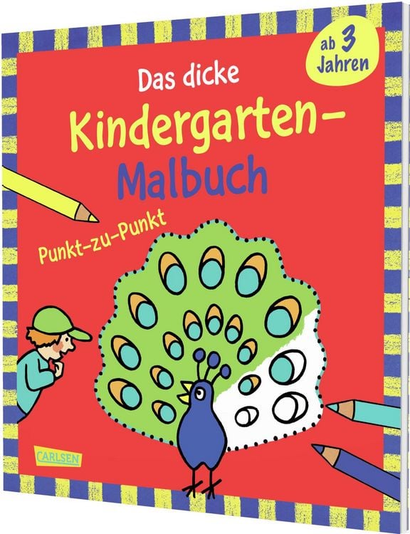 Produktbild: Ausmalbilder f&uuml;r Kita-Kinder: Das dicke Kindergarten-Malbuch: Punkt-zu-Punkt