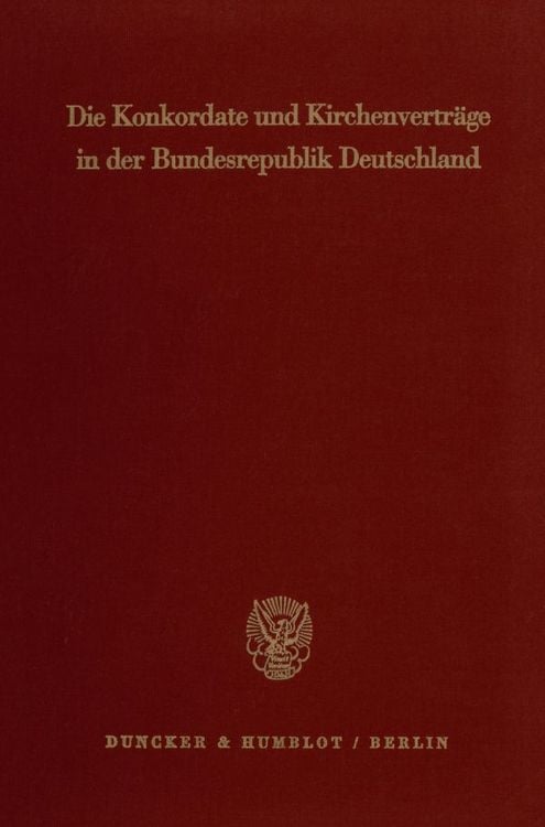 Produktbild: Die Konkordate und Kirchenvertr&auml;ge in der Bundesrepublik Deutschland