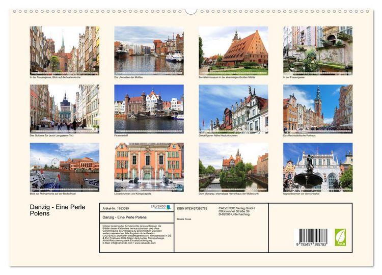 Produktbild: Danzig - Eine Perle Polens (hochwertiger Premium Wandkalender 2026 DIN A2 quer), Kunstdruck in Hochglanz