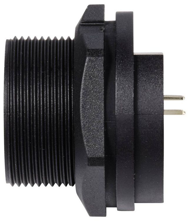 Produktbild: TRU COMPONENTS TC-E13T-FR6-PPF RJ45-Buchse f&uuml;r r&uuml;ckseitige Montage auf Leiterplatten IP67 (mit Gewinde) TC-13543664 Polzahl Sensoren 8 Schwarz 1