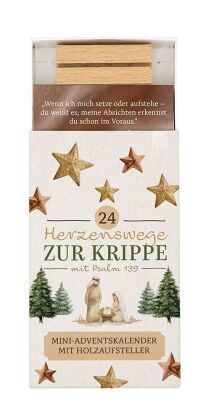 Produktbild: 24 Herzenswege zur Krippe mit Psalm 139 - Mini-Adventskalender