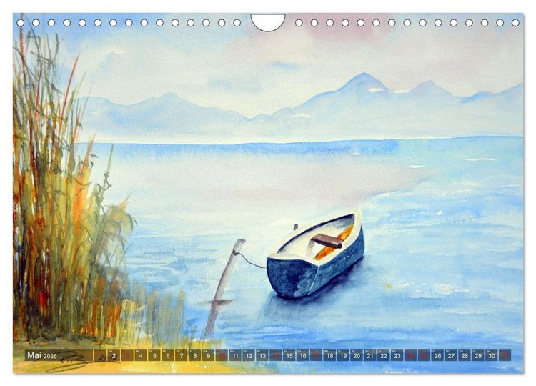 Produktbild: Chiemsee Aquarelle (Wandkalender 2026 DIN A4 quer), CALVENDO Monatskalender