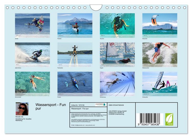 Produktbild: Wassersport - Fun pur (Wandkalender 2026 DIN A4 quer), CALVENDO Monatskalender