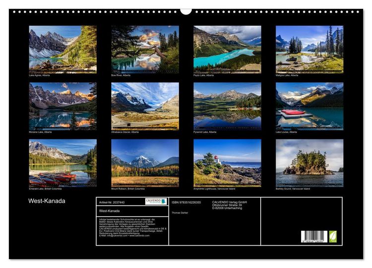 Produktbild: West-Kanada (Wandkalender 2026 DIN A2 quer), CALVENDO Monatskalender