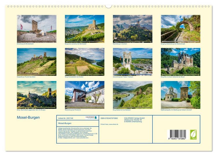 Produktbild: Mosel-Burgen (hochwertiger Premium Wandkalender 2026 DIN A2 quer), Kunstdruck in Hochglanz