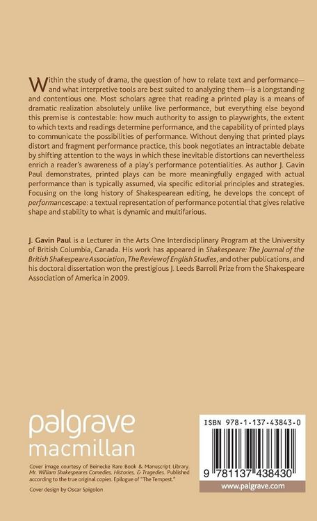 Produktbild: Shakespeare and the Imprints of Performance