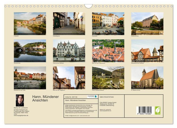 Produktbild: Hann. M&uuml;ndener Ansichten (Wandkalender 2026 DIN A3 quer), CALVENDO Monatskalender