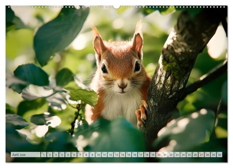 Produktbild: EICHH&Ouml;RNCHEN Niedliche kleine Wesen (Wandkalender 2026 DIN A2 quer), CALVENDO Monatskalender