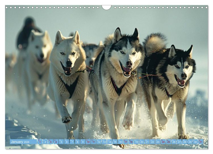 Produktbild: Sled Dogs - the Dream of Running (Wall Calendar 2026 DIN A3 landscape), CALVENDO 12 Month Wall Calendar