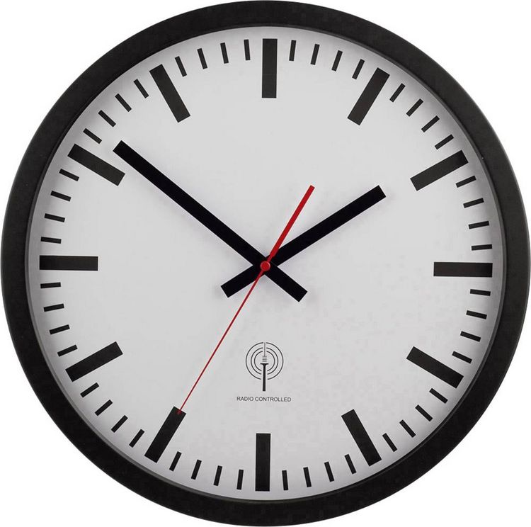 Produktbild: EUROTIME 56862 Funk Wanduhr 40cm Schwarz