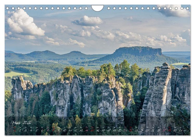 Produktbild: Landschaften der S&auml;chsischen Schweiz (Wandkalender 2026 DIN A4 quer), CALVENDO Monatskalender