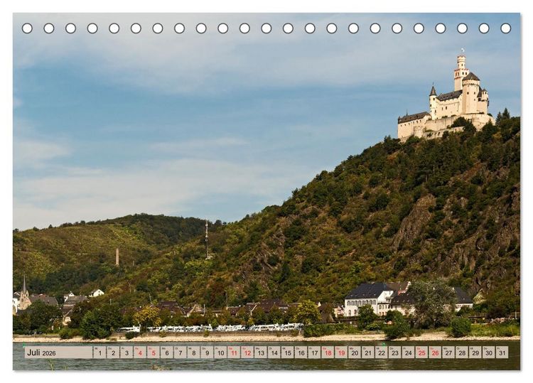 Produktbild: Oberes Mittelrheintal Sehnsuchtsziel f&uuml;r Romantiker (Tischkalender 2026 DIN A5 quer), CALVENDO Monatskalender