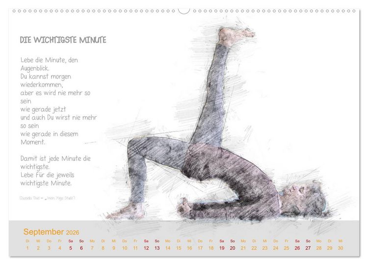 Produktbild: YOGA Inspirationen mit Texten zum Nachdenken (Wandkalender 2026 DIN A2 quer), CALVENDO Monatskalender