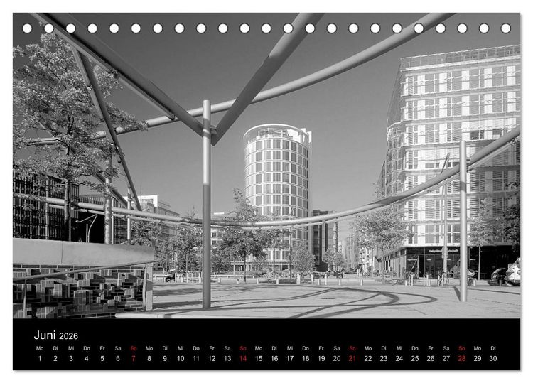 Produktbild: Hamburg monochrome Impressionen (Tischkalender 2026 DIN A5 quer), CALVENDO Monatskalender