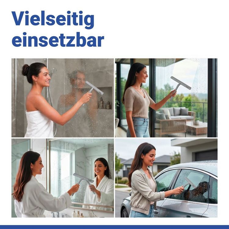 Produktbild: Duschabzieher Mod. Mola Grau, aus Edelstahl, ummantelt mit Silikon