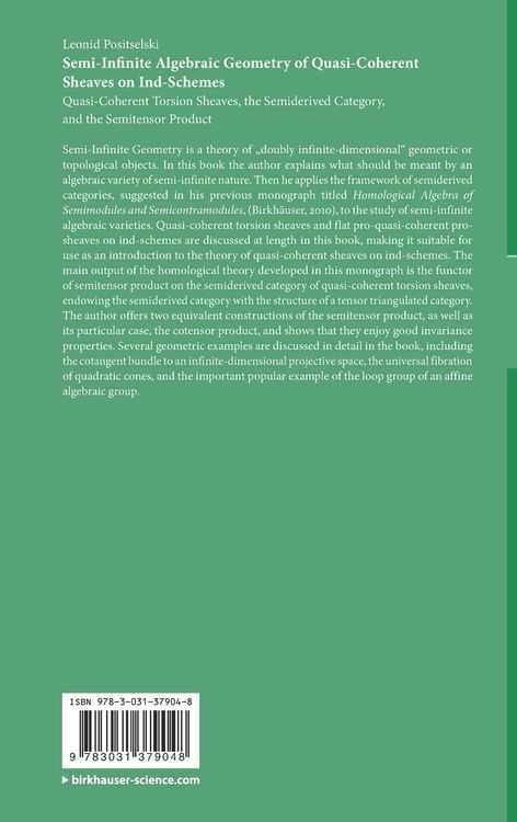Produktbild: Semi-Infinite Algebraic Geometry of Quasi-Coherent Sheaves on Ind-Schemes