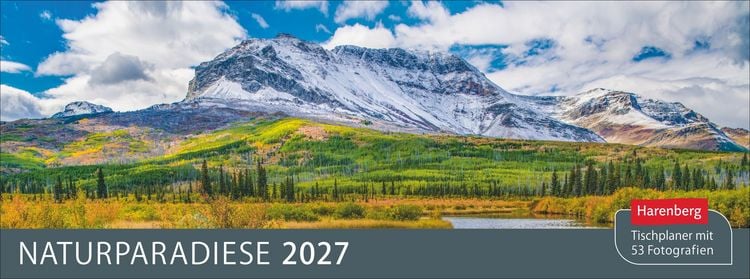 Produktbild: Naturparadiese Premium-Tischplaner 2027 - Wochenkalender mit 53 Fotografien