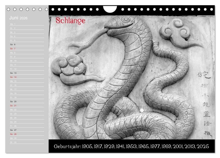 Produktbild: Das Chinesische Horoskop / Geburtstagskalender (Wandkalender 2026 DIN A4 quer), CALVENDO Monatskalender