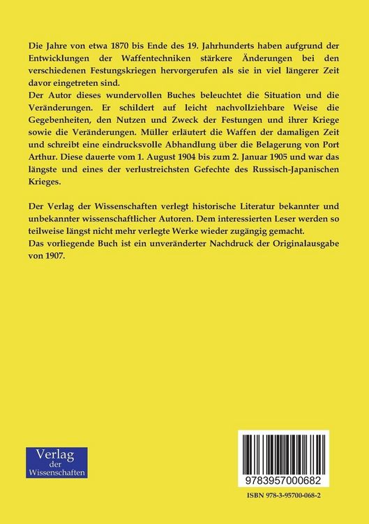 Produktbild: Geschichte des Festungskrieges von 1885 - 1905