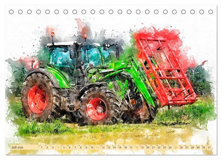 Produktbild: Traktoren - malerische Kraftpakete in der Landwirtschaft (Tischkalender 2026 DIN A5 quer), CALVENDO Monatskalender